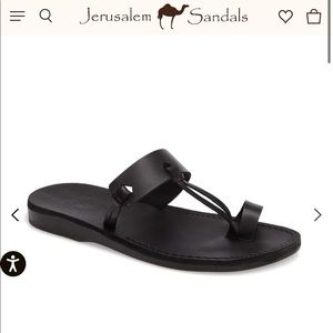 Jerusalem Sandals | David Natural Leather Sandal | Black